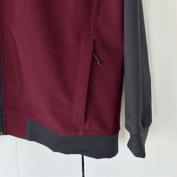 Eddie Bauer Mens Coat Size Large Red Gray Zip Front Hooded Jacket Outdoor - Picture 3 of 6